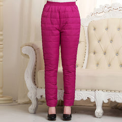 High-Waisted Thickened Plush Cotton Pants for Women