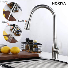 Brushed Nickel High Arc Kitchen Faucet