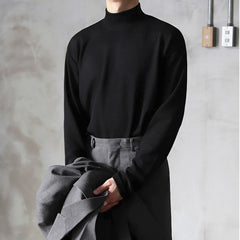 Men's Loose Velvet Turtleneck Sweater for All Seasons