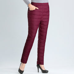 High-Waisted Thickened Plush Cotton Pants for Women