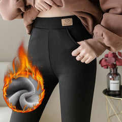 Plus Size Solid Grey Stretch Pocket Leggings