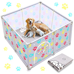 2024 Upgraded Whelping Box for Dogs24.8’’Extra Tall Dog Whelping Pen with Whelping PadDog Whelping Supplies for Dogs PuppiesWhelping Box for Large Small Breed Dogs(47" Dia.x24.8 H) (Grey)