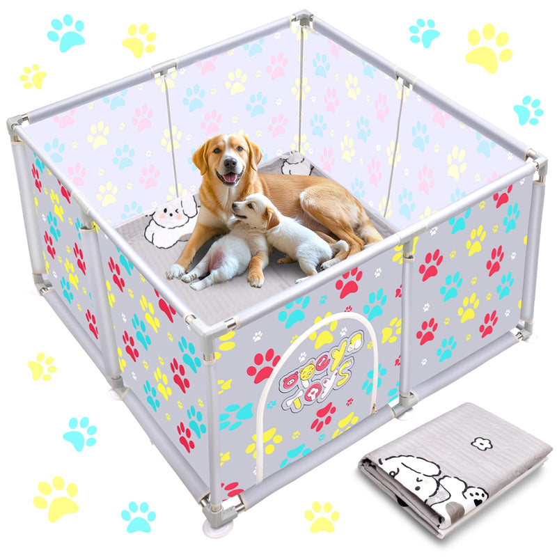 2024 Upgraded Whelping Box for Dogs24.8’’Extra Tall Dog Whelping Pen with Whelping PadDog Whelping Supplies for Dogs PuppiesWhelping Box for Large Small Breed Dogs(47