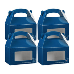 Bio Tek 6 x 3.5 x 3.5 Inch Gable Boxes For Party Favors 25 Attractive Gift Boxes - Frenchie The Bulldog Design With Clear PET Window Blue Paper Barn Boxes Built-In Handle