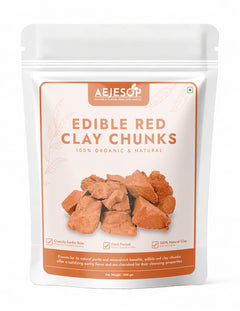 AEJESOP Red Clay Edible Clay Chunks Natural Clay Organic Clay Clay Mask Natural Mud Mask - wt. 7 oz (200gm)