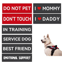 MYDEERYOO Service Dog Patch for Harness 8 Pcs Removable Hook and Loop Dog Harness Patches Do Not Pet Best Friend Patch in Training Patch Emotional Support Patch (Small - 1.18 x 4.33)