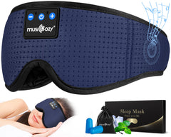 MUSICOZY Sleep Headphones Bluetooth Sleep Eye Mask for Sleeping Headband Wireless Headphones Sleeping Masks Headphones Sleep Earbuds for Side Sleepers Men Women with Speakers Cool Tech Gadgets(Blue)