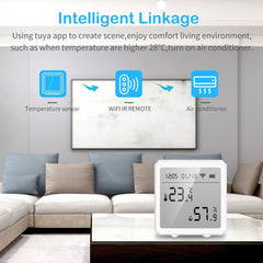 Tuya WiFi Temperature and Humidity Detector - Pearl White