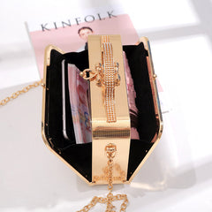 Elegant Floral Chain Shoulder Evening Clutch Bag for Women
