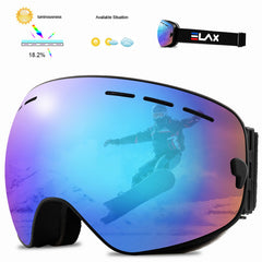 ELAX Double Layer Anti-Fog Ski Goggles for Snow Sports