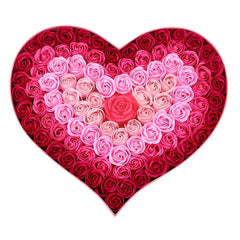 Gradient LED Heart-Shaped Soap Rose Gift Box