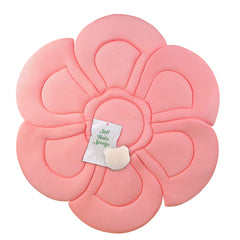 IndulgeMe Baby Bath Cushion - Konjac Sponge Included Blooming Flower for Infant Bathing Tub Bathtub or Plastic Sink Bather Organic Baby Bath Seat Support for Newborn Skin. Pink
