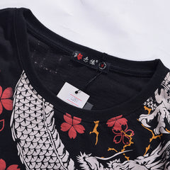 Dragon Tattoo T-Shirt, Chinese Style Embroidered Tee