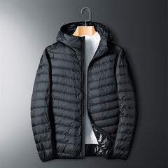 Lightweight Hooded Down Jacket for Men (Short Style)