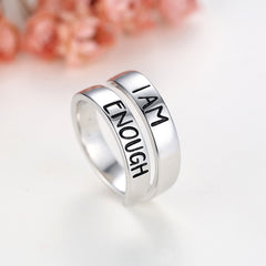 S925 Silver Half-Wrap Letter Ring by Tongzhe