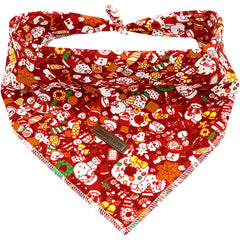 Lionheart glory Christmas Dog Bandana Red Dogs Bandana 1 Pack Washable Soft Dog Scarf Square Adjustable Dog Bandanas for Medium Large Dogs