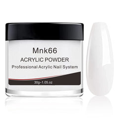 Mnk66 Acrylic Powder Professional Clear Pink Nude Milky White Acrylic Nail Powder for Nail Extension French Nail Art 3D Flowers Nail Carving Beginner (YSJF003-30g)