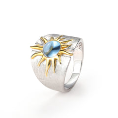 Natural Topaz Amethyst Ring in 925 Silver