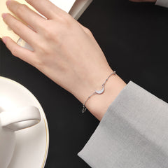 Minimalist Star and Moon Bracelet with S925 Silver