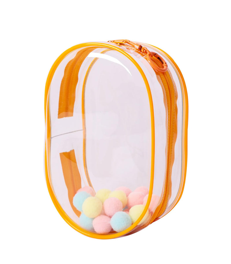 Yushen Large Clear Figure Display Bag with Keychain Blind Box Keychain Case Lipsticks Carrying Case Keychain Pouch Charms for Collectibles 6.8Inch Tall