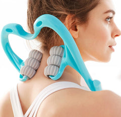 Neck Massager RollerHandheld Massager with 6 Balls Massage Point Neck Pain Relief Massager for Deep Tissue in Neck Back Shoulder Waist and Legs