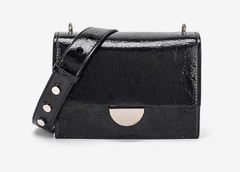 Women's Wide Strap Small Square Bag with Half-Circle Buckle