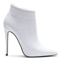 Retro Stone Pattern Pointed Ankle Boots for Women