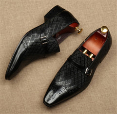 Men's Breathable Leather Buckle Business Shoes