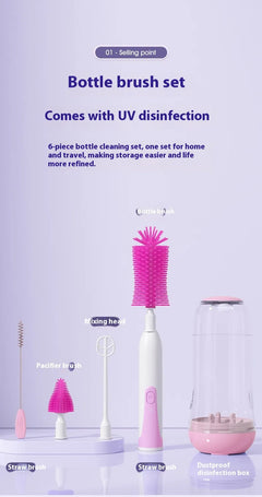 Electric Baby Bottle Brush & UV Sterilizer Set