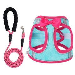 WOCUME Dog Harness with Leash Set Step-in Breathable Puppy Cat Dog Vest Harnesses No Pull Adjustable Reflective Puppy Harness with Soft Padded Vest for Extra-Small/Small Medium Large Dogs and Cats