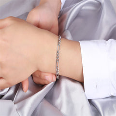 S925 Sterling Silver 5mm Figaro Chain Choker Bracelet
