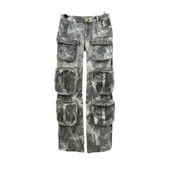 Camouflage Multi-pocket Loose Casual Overalls for Girls