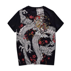Dragon Tattoo T-Shirt, Chinese Style Embroidered Tee