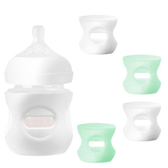 AIHSUMC 4 Pack Silicone Sleeves for Avent Natural Glass Baby Bottles Baby Bottle Sleeves 4 oz Premium Food Grade Silicone Bottle Cover Anti Breakage Baby Bottle Holder