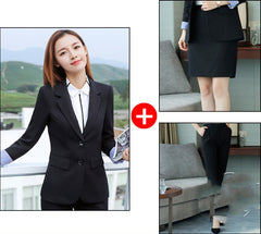 Autumn Women's Double-Breasted Business Suit Set