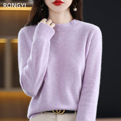 100% Pure Wool Knitted Cashmere Sweater for Women