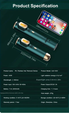 IPL Hair Removal Device with Ice Cooling Function