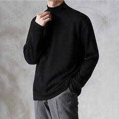 Men's Loose Velvet Turtleneck Sweater for All Seasons