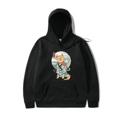 Shiba Inu Dog Illustration Casual Hooded Sweater