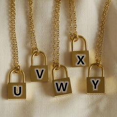 Trendy Layered Stainless Steel Cross Heart Lock Necklace