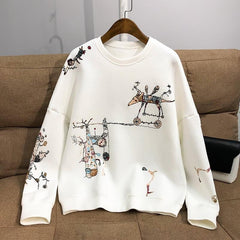 Embroidered Cotton Sweatshirt for Youthful Vitality
