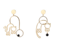 2020 Trendy Cat Pendant Earrings for Women in 925 Silver