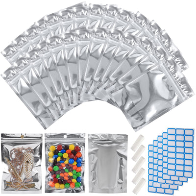 100-Pack Reclosable Large Mylar Bags for Food Storage 8