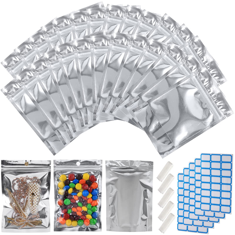 100-Pack Reclosable Large Mylar Bags for Food Storage 8