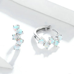 S925 Silver Dreamy Bubble Earrings with Colorful Opal