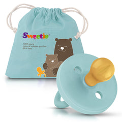 SWEETIE Rubber Turquoise Pacifier Natural Rubber Pacifier Rounded (12-18 Month Turquoise)