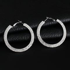 Luxury Round Crystal Hoop Earrings for Women