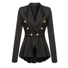 Double-Breasted Blazer with Metal Buttons for Women