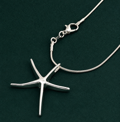 Starfish Pendant, Women's Necklace, 925 Sterling Silver