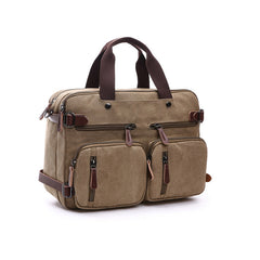Large 3-in-1 Canvas Business Bag for 17-inch Laptop